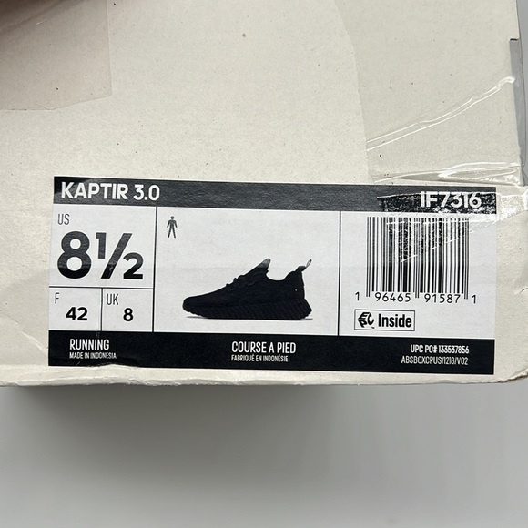 Adidas Men’s Core Black Kaptir 3.0 Large Graphic Text Running Shoes 8.5 - Picture 12 of 13
